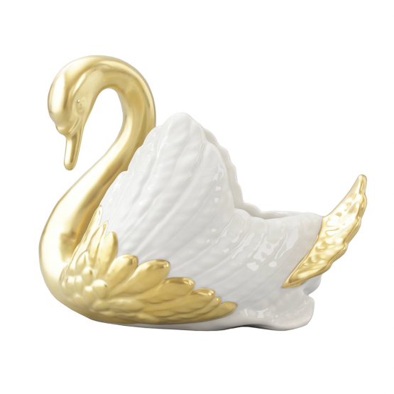 Porcelain bowl ❖ Swan with Gold