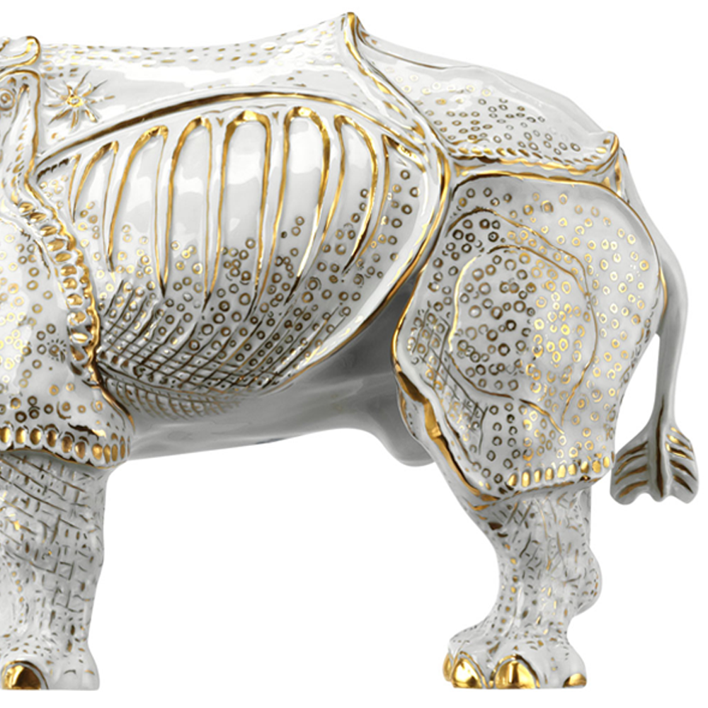 Porcelain figure Rhinocerus ❖ Gold Edition